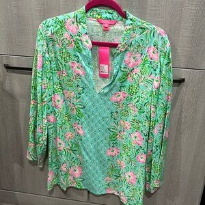 NWT Lilly Pulitzer Luna Bay Tunic Surf Blue XL